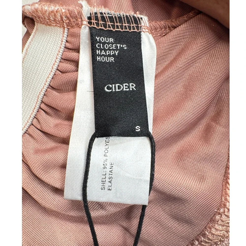 Cider Womens Rust Color Velvet Sleeveless High Cowl Neck Top S  NWT - Picture 3 of 9